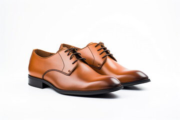 brown leather shoes, AI Generative.