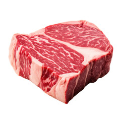 Wagyu beef meat isolated on transparent background.