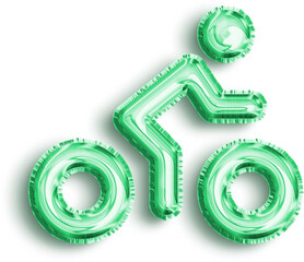 Bike Mint Foil Balloon Icon