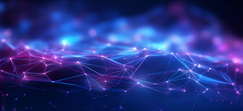 3d rendering of abstract technology background with connecting dots and lines. Network concept, Abstract digital background, Fluid Network Lights