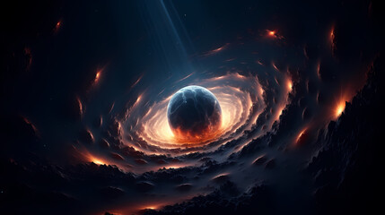 Space galaxy background, 3D illustration of nebulae in the universe