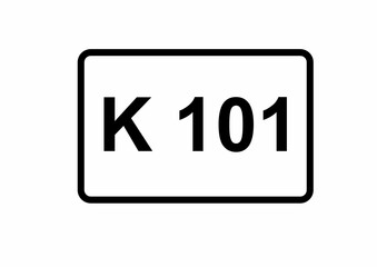 Illustration eines Kreisstraßenschildes der K 101 in Deutschland	
