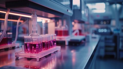 A regenerative medicine lab with 3D bioprinting, advancing organ transplantation and tissue engineering. - obrazy, fototapety, plakaty