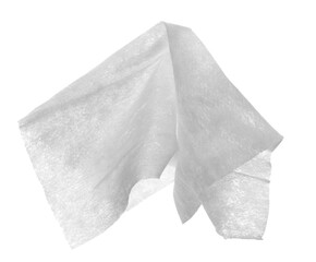 White disposable wet wipes isolated, clipping