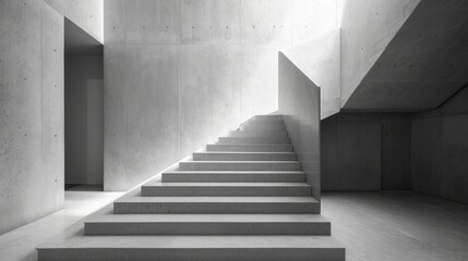 Fototapeta na wymiar Minimalistic architectural detail â€“ a concrete staircase, with its sleek, unadorned design.