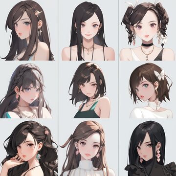 beautiful anime girl avatars collection
