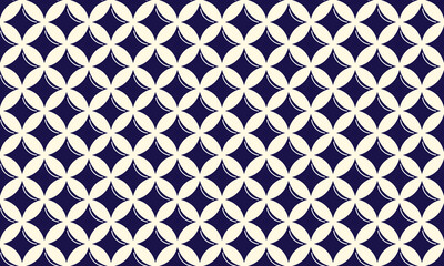 Abstract geometric monochrome seamless pattern. Diamond shapes repeat pattern in flat retro style.