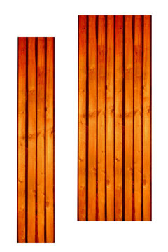 Vertical birch wainscot paneling on isolated transparent background