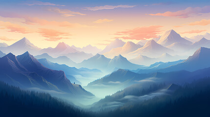 Obraz premium Stunning mountains, panoramic peaks PPT background