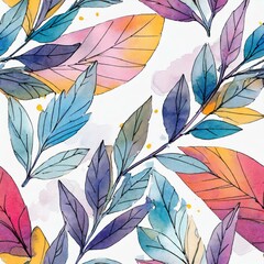 seamless pattern - colofurl leafs Wallpaper