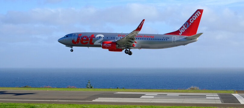 Boeing 737-8MG Max Jet2.com at Cristiano Ronaldo Airport, Madeira, Portugal