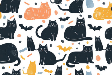 Pastel Halloween Pattern for Design Use