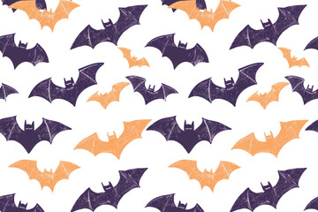 Seamless Pastel Halloween Bat Pattern