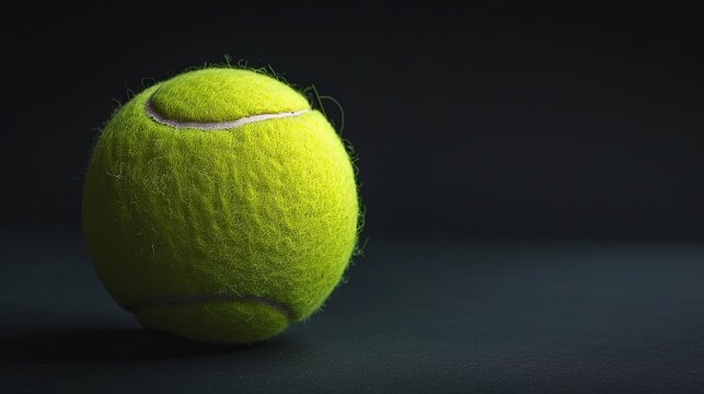 tennis ball isolated with shadow - photo, dark background