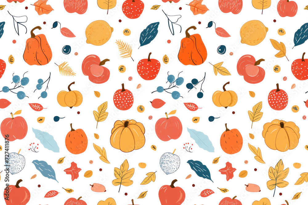 Canvas Prints pastel autumn seamless pattern backdrop