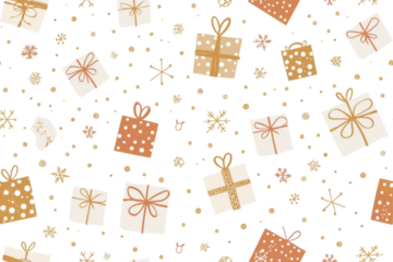 Pastel Birthday Pattern on Transparent Background