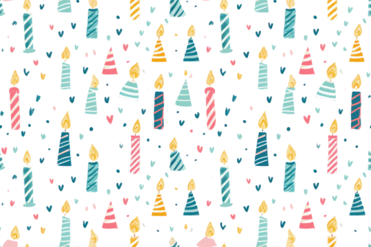 Pastel Birthday Seamless Pattern Background