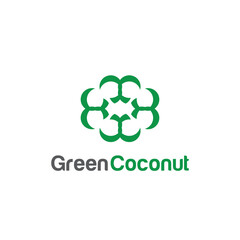 Green Coconut logo vector