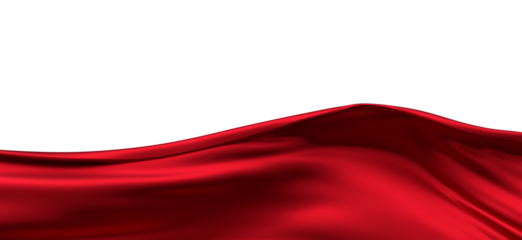 Smooth elegant red cloth on grey background