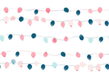 Pastel Birthday Garland on Transparent Background