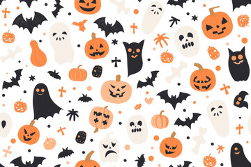 Fototapeta na wymiar Halloween Seamless Pastel Pattern Design