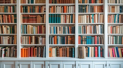 Brighton, England -White wooden bookcase filled with books 