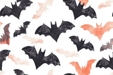 Halloween Seamless Pastel Bat Pattern