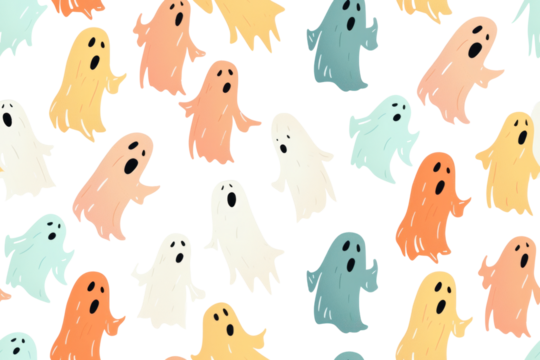 Cute Pastel Halloween Ghost Pattern