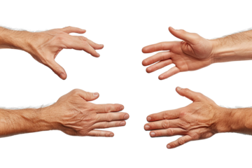 two hands holding hands transparent