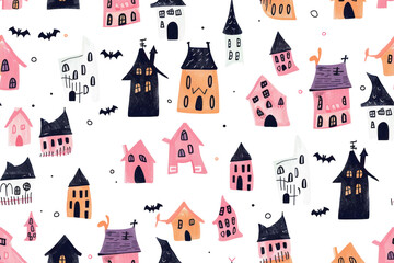 Seamless Pastel Halloween Pattern for Design
