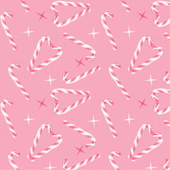 love candy seamless pattern striped red and white Christmas candy cane