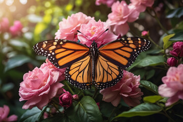 Monarch Butterfly in Garden