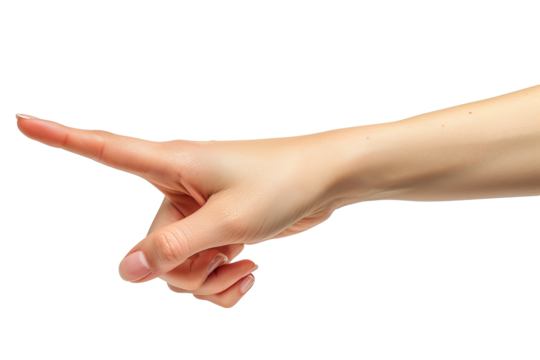 hand pointing transparent