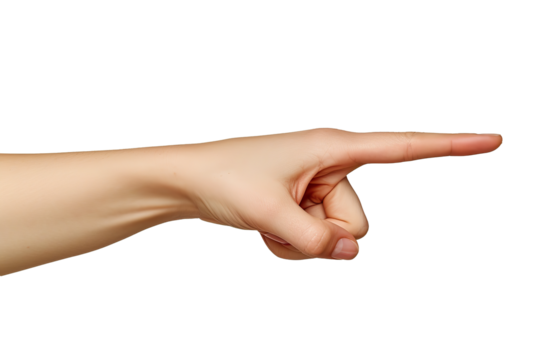 hand pointing transparent