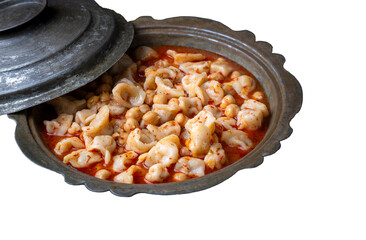 Traditional delicious Turkish food; ring soup (Turkish name; Yuksuk corbasi or yuzuk corbasi)