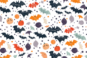 Pastel Halloween Seamless Pattern Background