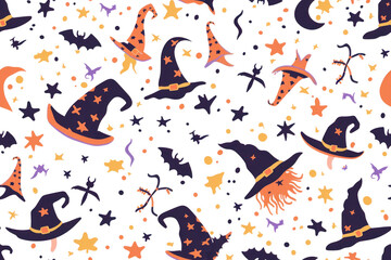 Fototapeta premium Pastel Halloween Seamless Pattern Background