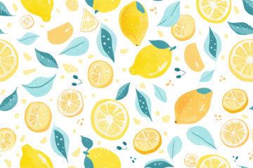 Pastel Fruit Pattern on Transparent Background