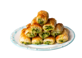 Turkish Tepsi Boregi, Round Borek, Tray pastry (Turkish name; rulo borek - sigara boregi). Spinach Pie.