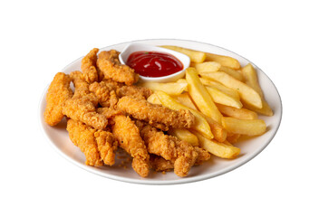Homemade Crispy Chicken Tenders and French Fries