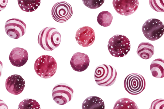 Pastel Candies Pattern on Transparent Background - Powered by Adobe