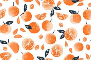 Pastel Fruit Pattern on Transparent Background