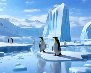 Deurstickers penguin in polar regions © Bernard Chantal
