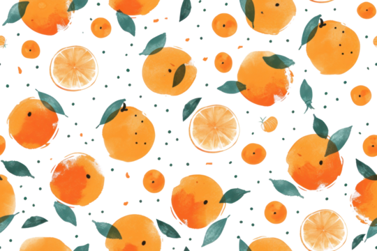 Pastel Fruit Pattern on Transparent Background