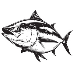 black and white fish - obrazy, fototapety, plakaty