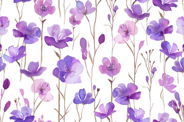 Fototapeta na wymiar Pastel Flowers Seamless Pattern