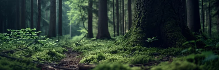 Zelfklevend Fotobehang beautiful forrest landscape in the sun © Ivana