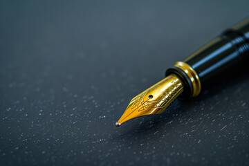 An elegant fountain pen, poised and ready to create flowing words and bring ideas to life in the world of office supplies