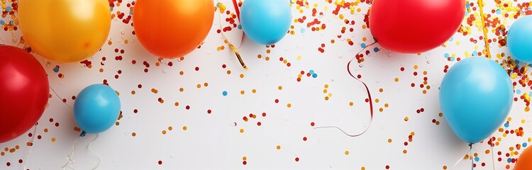 confetti and balloons and ribbons for a background