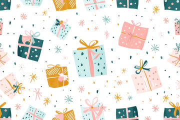 Pastel Birthday Seamless Pattern Background